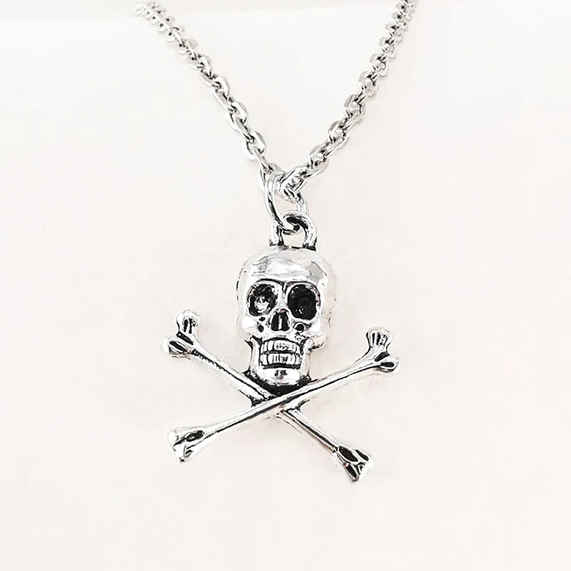 Skull Pendant Necklace Vintage Chain Grunge Jewellery Y2K Aesthetic Fairy Star